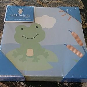 2 Tiddliwinks  9 x 9 wall canvas art froggie